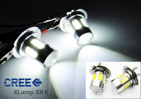 2x H7 (499) CREE XR-E LED Projector Light w/ 6 Plasma SMD LED 14W white