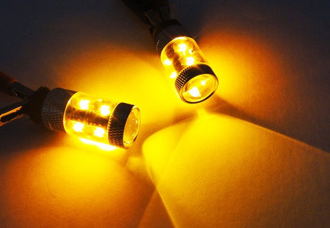 2 pieces of PW24W PWY24W 10x CREE XP-E LED Projector Light bulb 50W amber