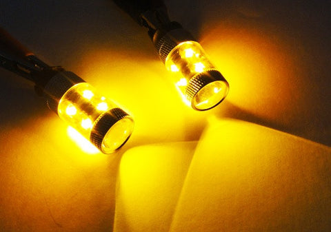 2 pieces of PW24W PWY24W 10x CREE XP-E LED Projector Light bulb 50W amber