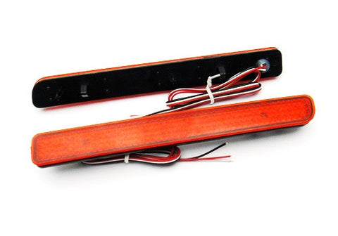 2x LED Bumper Reflector Red lens Tail Brake Light Red Discovery 3 4 LR3 LR4 Range Rover Sport