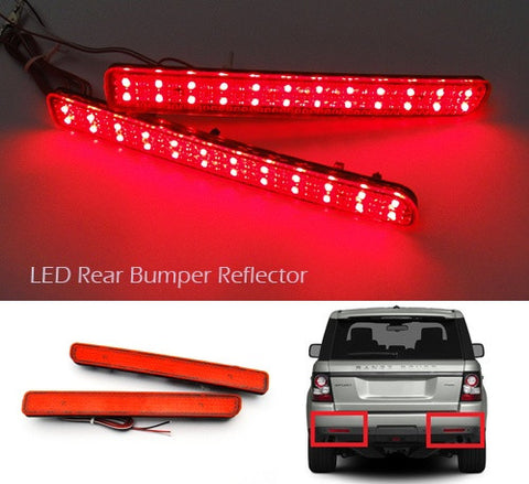 2x LED Bumper Reflector Red lens Tail Brake Light Red Discovery 3 4 LR3 LR4 Range Rover Sport