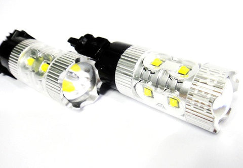 2x 3156 P27W 3157 3057 P27/7W 10X CREE XB-D LED Projector Light bulb 50W white