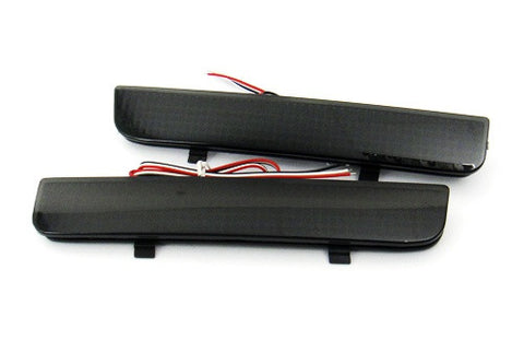 2x LED Bumper Reflector Black Smoked lens Tail Brake Light Red Land Rover L322 Range Rover LR2