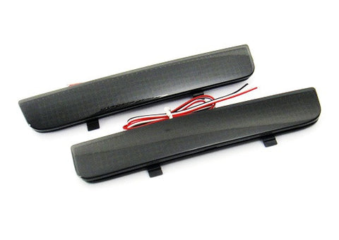 2x LED Bumper Reflector Black Smoked lens Tail Brake Light Red Land Rover L322 Range Rover LR2