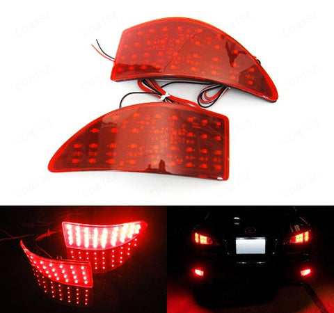 2x LED Bumper Reflector Red lens Tail Brake Light lamp Red XE20 2006-13 Lexus IS 250 350