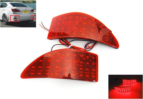 2x LED Bumper Reflector Red lens Tail Brake Light lamp Red XE20 2006-13 Lexus IS 250 350