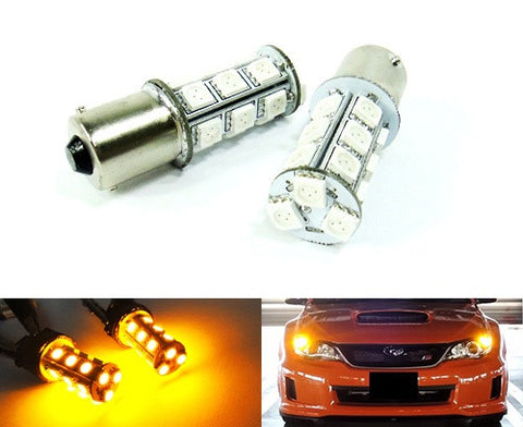 2 pieces of 18 High Power SMD LED PY21W 581 BAU15s Light bulb amber