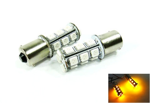 2 pieces of 18 High Power SMD LED PY21W 581 BAU15s Light bulb amber