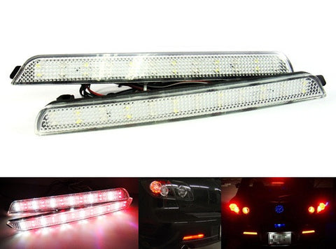 2x LED Bumper Reflector Clear lens Tail Brake Light Red Backup lamp White 04-09 Mazda3 Mazdaspeed3