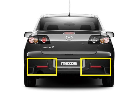 2x LED Bumper Reflector Clear lens Tail Brake Light Red Backup lamp White 04-09 Mazda3 Mazdaspeed3