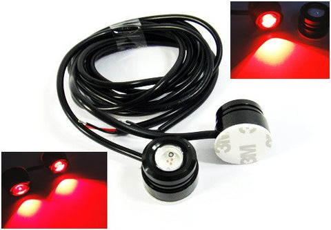 Universal 3W high power LED Eagle Eye kit Daytime Running Light DRL / Fog Lamp Red