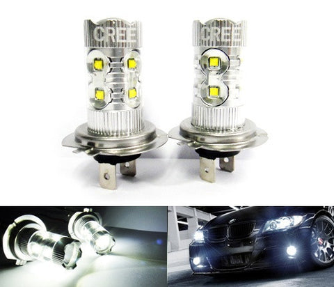 2 pieces of H7 (499) 10x CREE XB-D LED Projector Light bulb 50W white