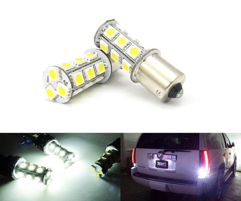 2 pieces of 18 High Power SMD LED 382 (P21W) 1156 7506 207 BA15s Light bulb white