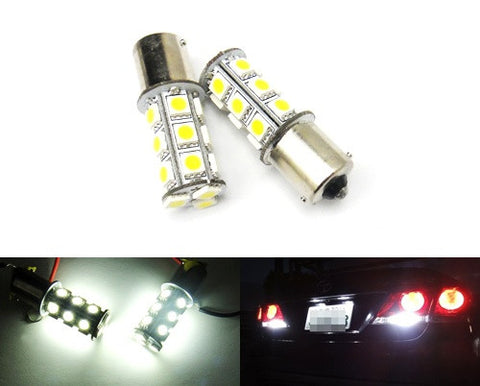 2 pieces of 18 High Power SMD LED 382 (P21W) 1156 7506 207 BA15s Light bulb white