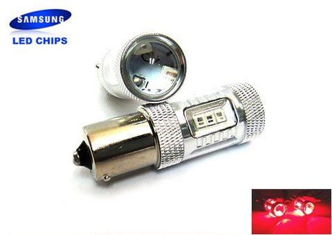 2 pieces of 15 SAMSUNG High Power 2835 SMD LED 382 1156 7506 BA15s P21W Light bulb 15W red