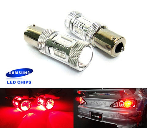 2 pieces of 15 SAMSUNG High Power 2835 SMD LED 382 1156 7506 BA15s P21W Light bulb 15W red