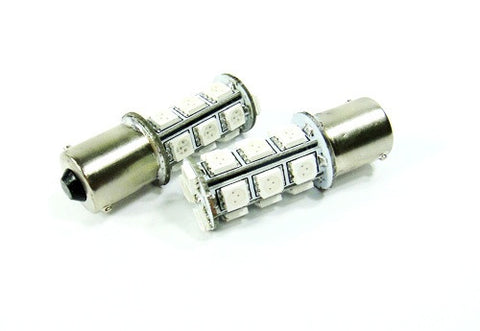 2 pieces of 18 High Power SMD LED 382 (P21W) 1156 7506 BA15s Light bulb amber