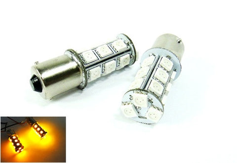 2 pieces of 18 High Power SMD LED 382 (P21W) 1156 7506 BA15s Light bulb amber