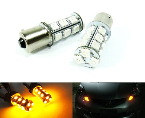 2 pieces of 18 High Power SMD LED 382 (P21W) 1156 7506 BA15s Light bulb amber