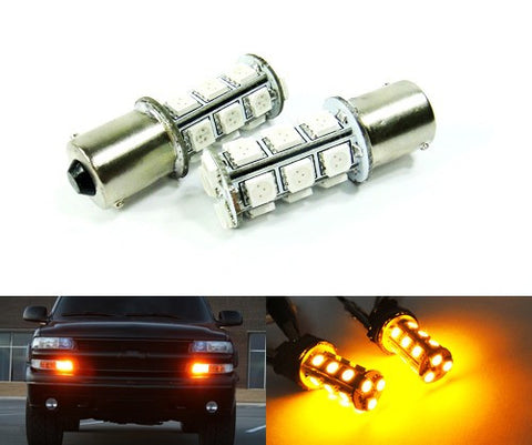 2 pieces of 18 High Power SMD LED 382 (P21W) 1156 7506 BA15s Light bulb amber