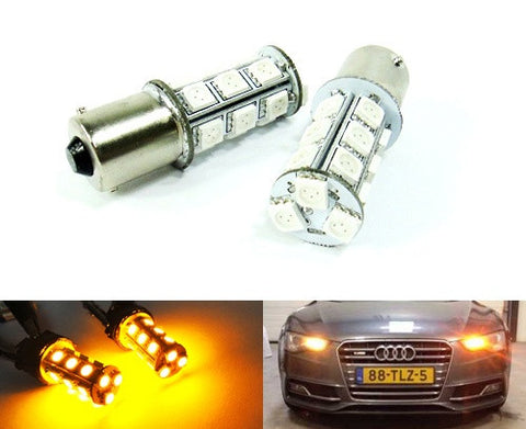 2 pieces of 18 High Power SMD LED 382 (P21W) 1156 7506 BA15s Light bulb amber