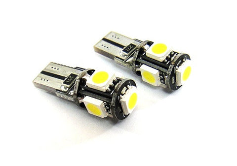 2 pieces of 5 High Power SMD LED No Error T10 168 194 2825 501 W5W wedge light bulb white