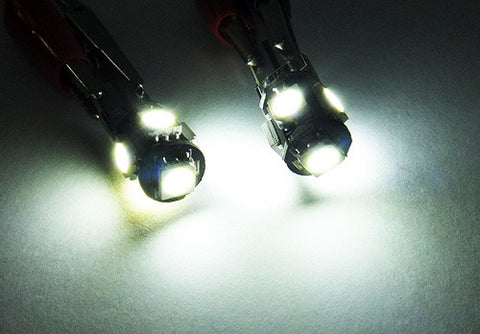 2 pieces of 5 High Power SMD LED No Error T10 168 194 2825 501 W5W wedge light bulb white