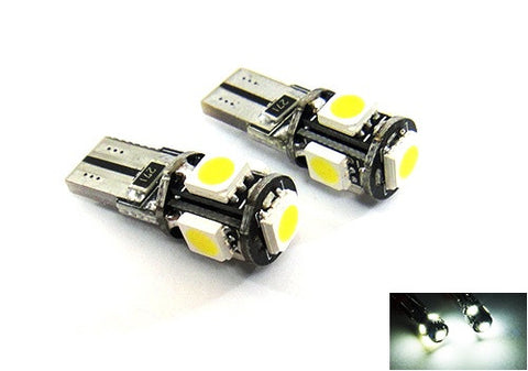 2 pieces of 5 High Power SMD LED No Error T10 168 194 2825 501 W5W wedge light bulb white