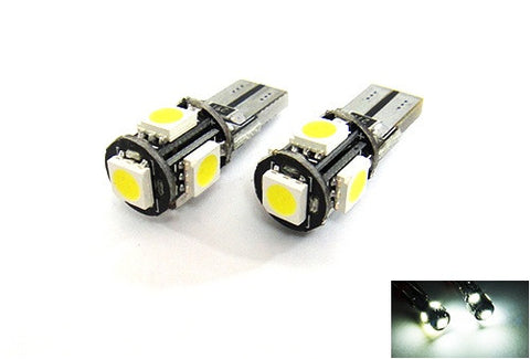 2 pieces of 5 High Power SMD LED No Error T10 168 194 2825 501 W5W wedge light bulb white