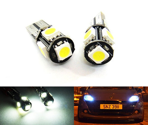 2 pieces of 5 High Power SMD LED No Error T10 168 194 2825 501 W5W wedge light bulb white