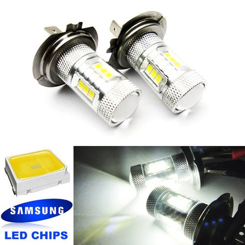 2 pieces of 15 SAMSUNG High Power 2835 SMD LED H7 Light bulb 15W white