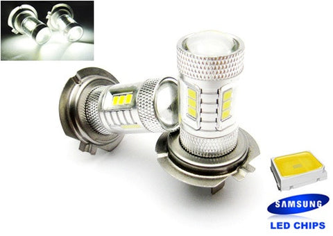 2 pieces of 15 SAMSUNG High Power 2835 SMD LED H7 Light bulb 15W white