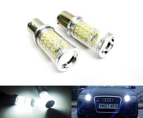 2 pieces of 382 (P21W) 1156 7506 BA15s Diffusion Mirror 60 SMD LED Light 18W white