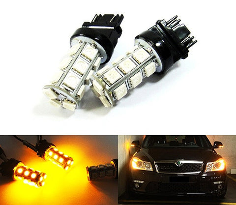 2 pieces of 18 high power SMD LED 580 7443 W21/5W 582 7440 W21W 992 Light bulb amber