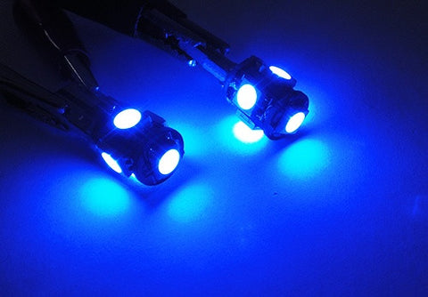 2 pieces of 5 High Power SMD LED No Error T10 168 194 2825 501 W5W wedge light bulb Blue