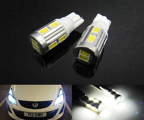 2 pieces of 10 SAMSUNG SMD LED T10 168 194 2825 501 W5W wedge Light bulb white