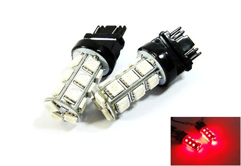 2 pieces of 18 High Power SMD LED 3156 P27W 3157 3057 P27/7W Light bulb red