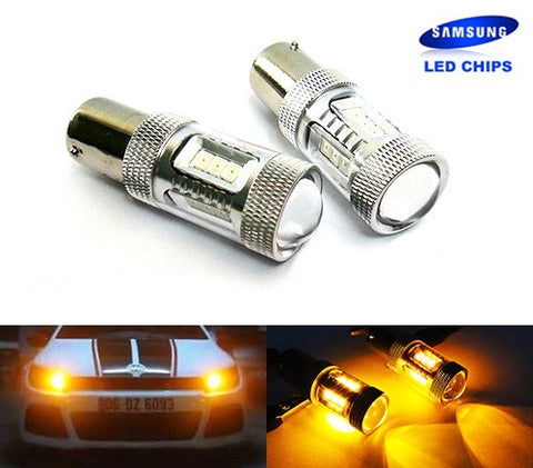 2 pieces of 15 SAMSUNG High Power 2835 SMD LED PY21W 581 BAU15s Light bulb 15W amber