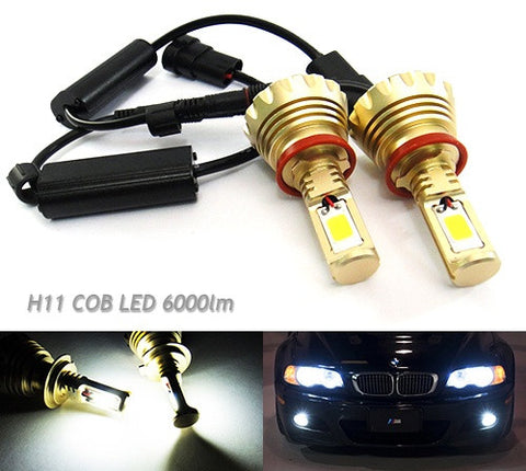 2 pieces of H11 H8 High Power COB LED HeadLight Fog Light bulb 60W 3000lm white