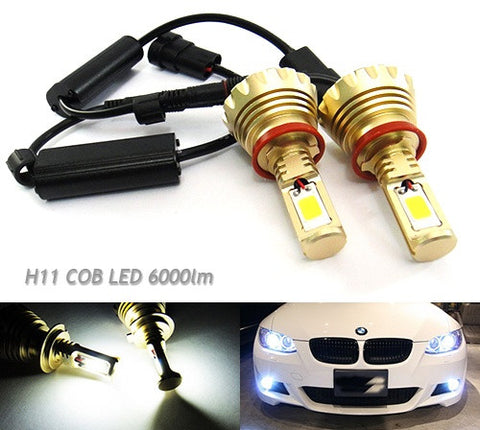 2 pieces of H11 H8 High Power COB LED HeadLight Fog Light bulb 60W 3000lm white