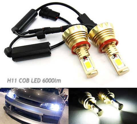 2 pieces of H11 H8 High Power COB LED HeadLight Fog Light bulb 60W 3000lm white