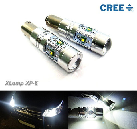 2 pieces of BAX9s H6W 64132 5x CREE XP-E LED Projector Light bulb 25W white