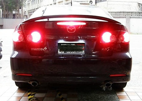 2 pieces of 30 High Power SMD LED 382 (P21W) 1156 7506 207 BA15s Light bulb red