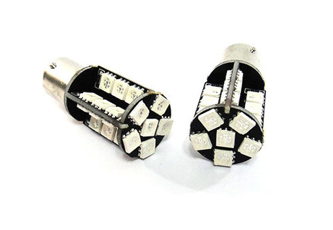 2 pieces of 30 High Power SMD LED 382 (P21W) 1156 7506 207 BA15s Light bulb red