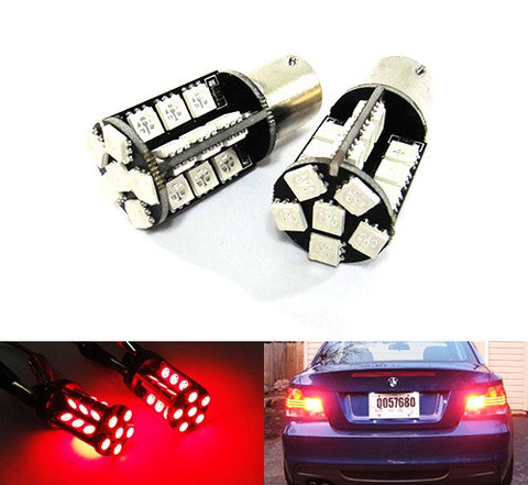2 pieces of 30 High Power SMD LED 382 (P21W) 1156 7506 207 BA15s Light bulb red