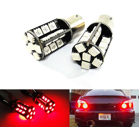 2 pieces of 30 High Power SMD LED 382 (P21W) 1156 7506 207 BA15s Light bulb red