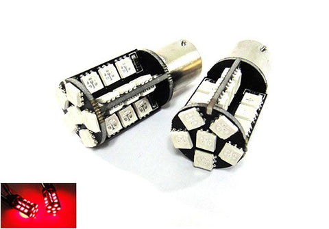 2 pieces of 30 High Power SMD LED 382 (P21W) 1156 7506 207 BA15s Light bulb red