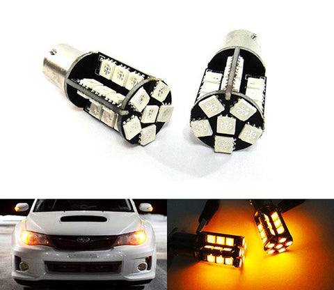 2 pieces of 30 High Power SMD LED 382 (P21W) 1156 7506 207 BA15s Light bulb amber