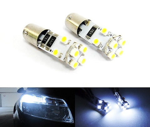 2 pieces of 8 SMD LED No Error 233 BA9s T4W Light bulb white