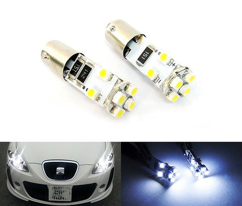 2 pieces of 8 SMD LED No Error 233 BA9s T4W Light bulb white